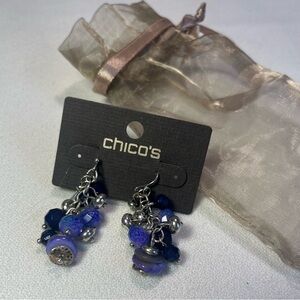 Chico's Purple and Silver Dangle Earrings